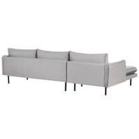 Divano angolare moderno in velluto grigio con gambe nere a 4 posti Stile Retrò Moderno