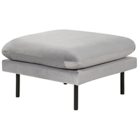 Pouf in Velluto grigio con Gambe Nere 70 x 70 cm stile moderno retrò