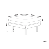 Pouf in Velluto grigio con Gambe Nere 70 x 70 cm stile moderno retrò