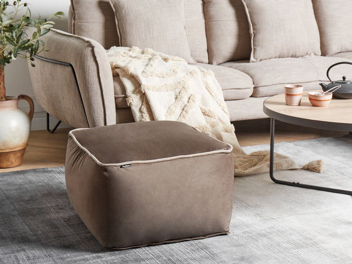 Pouf in velluto a tinta unita con imbottitura in EPS marrone stile moderno quadrato