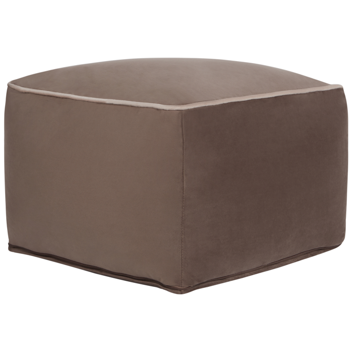 Pouf in velluto a tinta unita con imbottitura in EPS marrone stile moderno quadrato