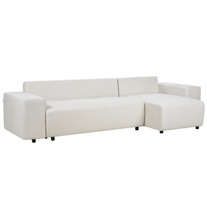 Divano angolare a sinistra Beige chiaro a 3 posti con cuscini extra con contenitore Soggiorno moderno