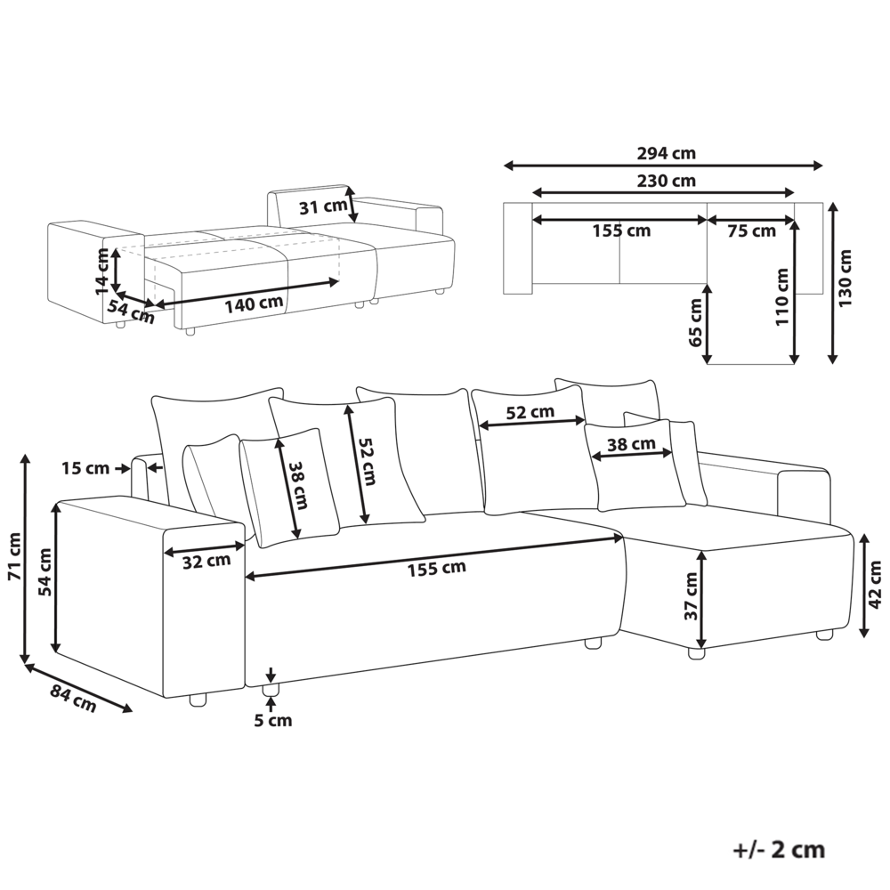 Divano angolare a sinistra tortora a 3 posti con cuscini extra sparsi Soggiorno moderno