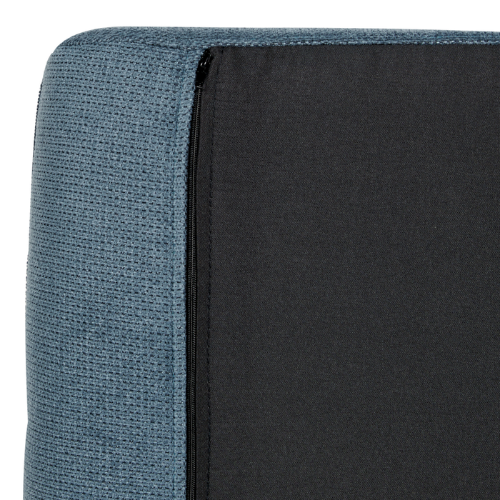 Poltrona moderna in tessuto di ciniglia blu con gambe nere Stile Retrò Moderno