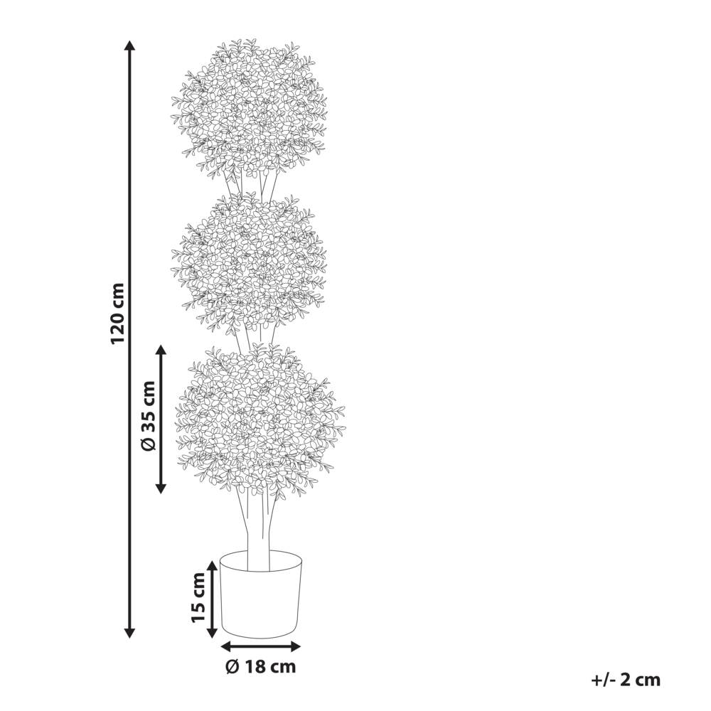 Pianta artificiale in vaso con vaso in plastica nero tronco di legno 120 cm decorazione per interni ed esterni