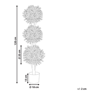 Pianta artificiale in vaso con vaso in plastica nero tronco di legno 120 cm decorazione per interni ed esterni