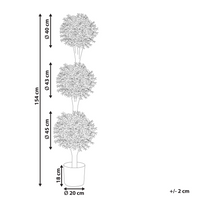 Pianta artificiale in vaso con vaso in plastica nero tronco di legno 154 cm decorazione per interni ed esterni