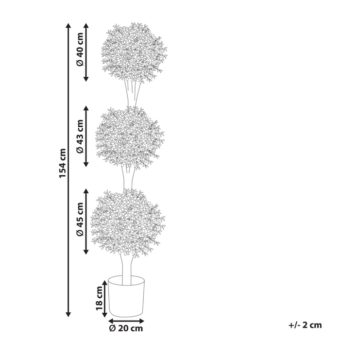 Pianta artificiale in vaso con vaso in plastica nero tronco di legno 154 cm decorazione per interni ed esterni