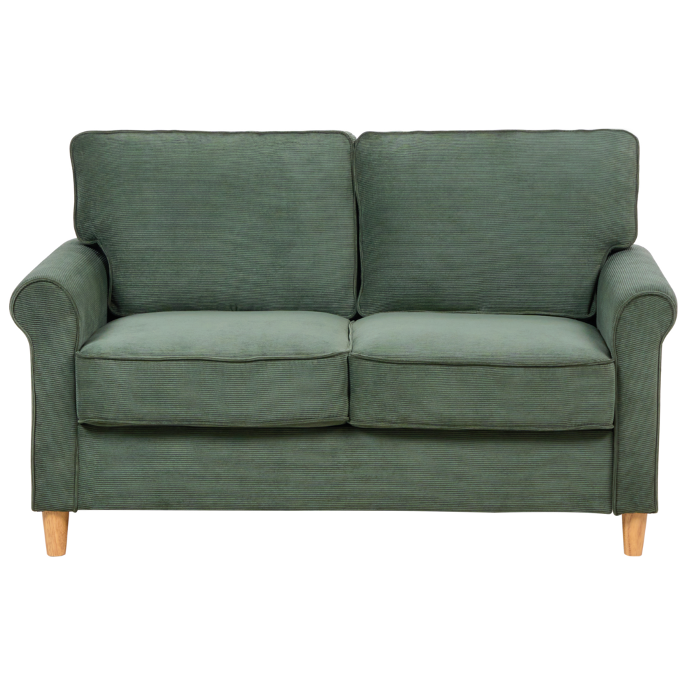 Divano Tessuto velluto a coste verde scuro  Struttura In Legno Molle Insacchettate Soggiorno 2 Posti