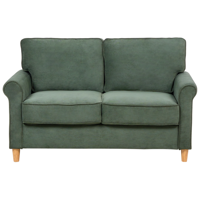 Divano Tessuto velluto a coste verde scuro  Struttura In Legno Molle Insacchettate Soggiorno 2 Posti