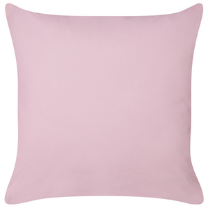 Set di 2 cuscini in tessuto rosa ricamati con motivo a cuoricini 45 x 45 cm morbida imbottitura