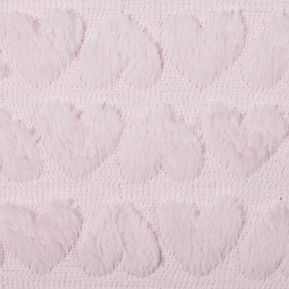 Set di 2 cuscini in tessuto rosa ricamati con motivo a cuoricini 45 x 45 cm morbida imbottitura