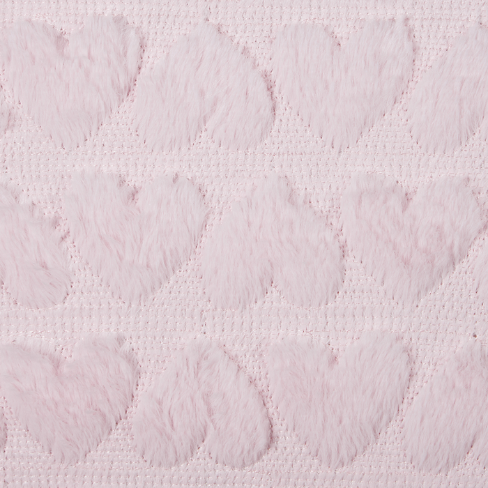 Set di 2 cuscini in tessuto rosa ricamati con motivo a cuoricini 45 x 45 cm morbida imbottitura