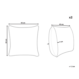 Set di 2 cuscini in velluto lilla ricamati con motivo a fiorellini 45 x 45 cm morbida imbottitura