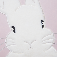 Set di 2 cuscini in velluto ricamati con motivo con coniglietto rosa 45 x 45 cm morbida imbottitura