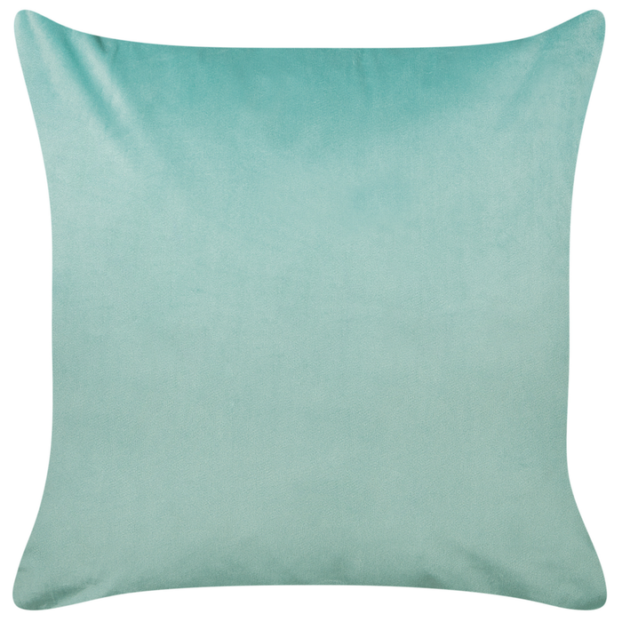 Set di 2 cuscini in velluto verde ricamati con motivo con pesciolini 45 x 45 cm morbida imbottitura