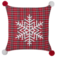 Set di 2 cuscini decorativi in tessuto poliestere rosso con motivo natalizio Tartan 45 x 45 cm