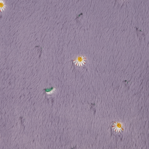 Set di 2 cuscini decorativi in tessuto poliestere shaggy viola con motivo floreale 45 x 45 cm