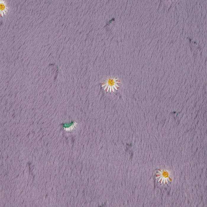 Set di 2 cuscini decorativi in tessuto poliestere shaggy viola con motivo floreale 45 x 45 cm