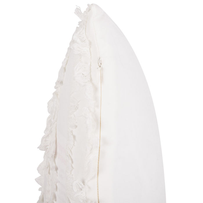 Cuscino decorativo in cotone con motivo a tinta unita bianco 45 x 45 cm stile moderno federa rimovibile