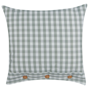 Set di 2 cuscini decorativi verde e bianco con motivo a scacchi quadrato con bottoni 45 x 45 cm soggiorno camera da letto