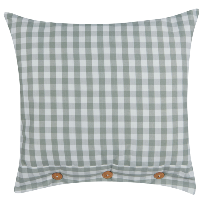 Set di 2 cuscini decorativi verde e bianco con motivo a scacchi quadrato con bottoni 45 x 45 cm soggiorno camera da letto