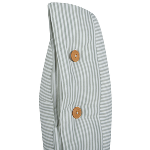 Cuscino decorativo verde e bianco a righe quadrato con Bottoni 45 x 45 cm stile moderno