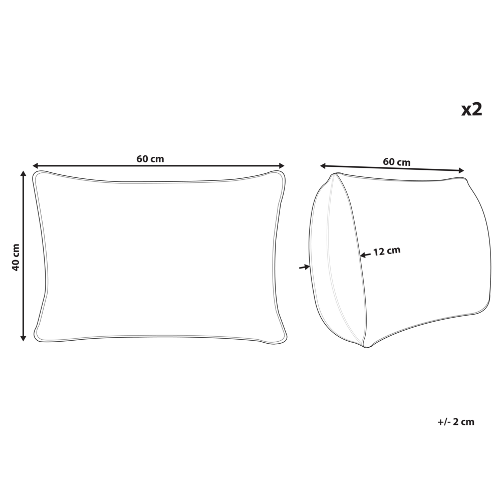 Set di 2 cuscini verde e bianco a righe quadrato con Bottoni 40 x 60 cm stile moderno