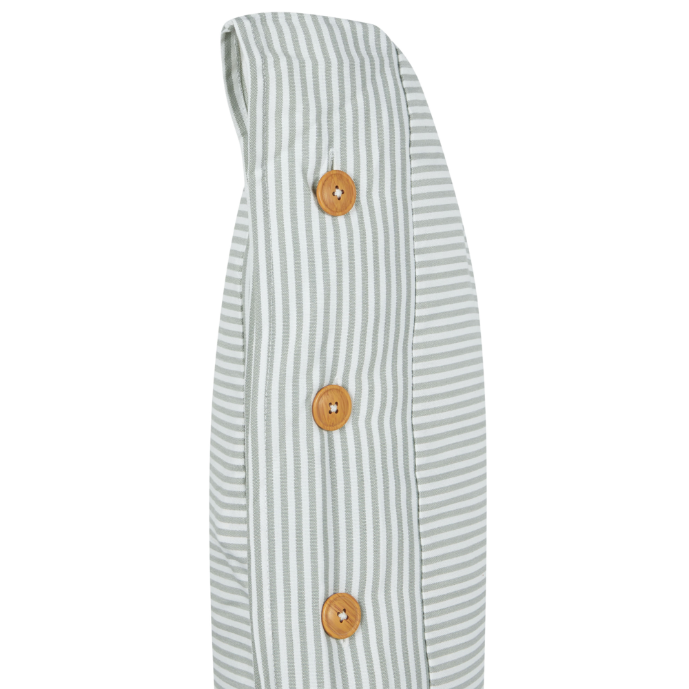 Cuscino decorativo verde e bianco a righe quadrato con Bottoni 40 x 60 cm stile moderno