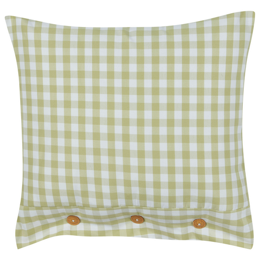 Cuscino decorativo a quadretti verde oliva e bianco con bottoni 45 x 45 cm soggiorno camera da letto