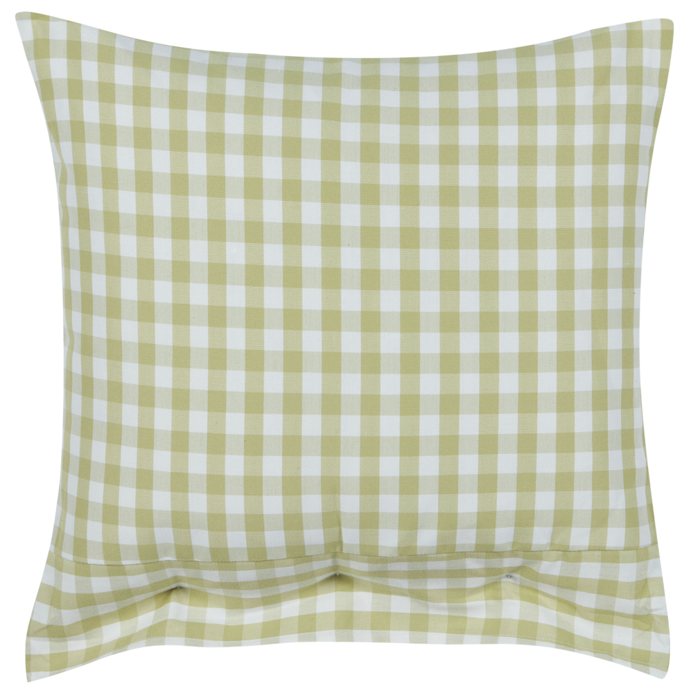 Cuscino decorativo a quadretti verde oliva e bianco con bottoni 45 x 45 cm soggiorno camera da letto