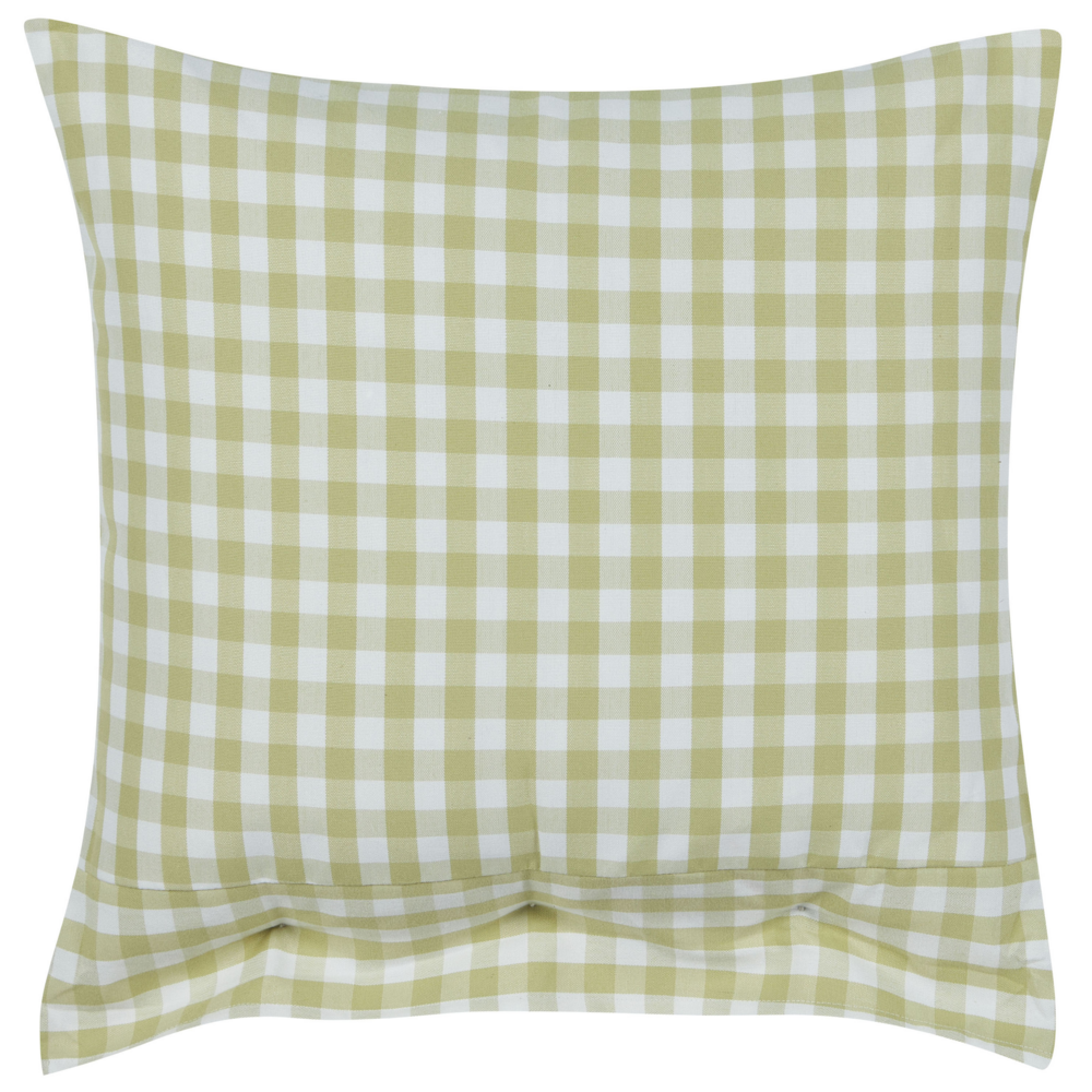 Set di 2 cuscini decorativi a quadretti verde oliva e bianco con bottoni 45 x 45 cm soggiorno camera da letto