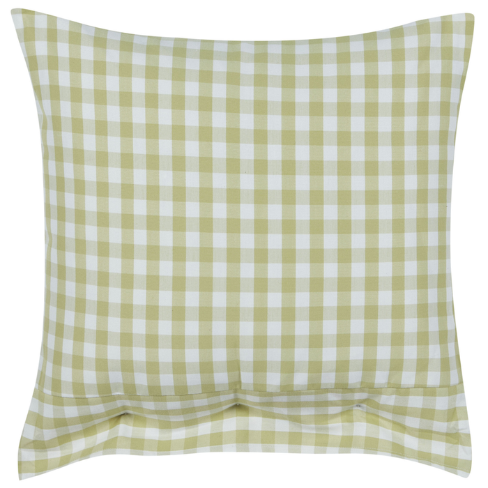Set di 2 cuscini decorativi a quadretti verde oliva e bianco con bottoni 45 x 45 cm soggiorno camera da letto