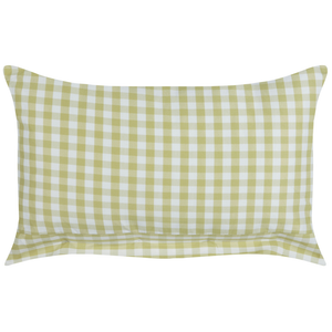 Cuscino decorativo a quadretti verde oliva e bianco con bottoni 40 x 60 cm soggiorno camera da letto