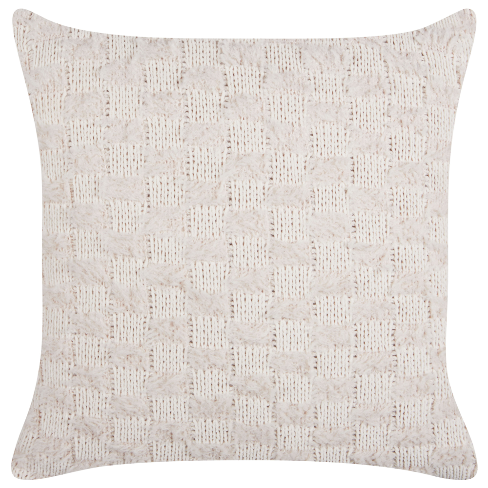 Cuscino decorativo Beige Tessuto 45 x 45 cm Motivo solido lavorato a maglia