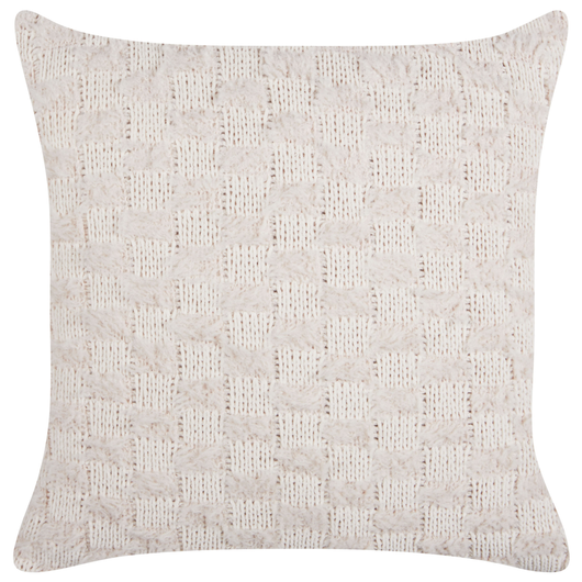 Cuscino decorativo Beige Tessuto 45 x 45 cm Motivo solido lavorato a maglia