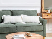 Set di 2 cuscini decorativi in tessuto beige 30 x 60 cm con motivo a scacchiera