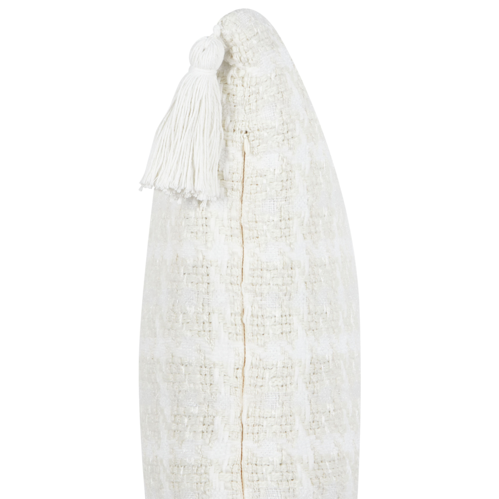 Set di 2 cuscini decorativi in tessuto beige 30 x 60 cm con motivo a scacchiera