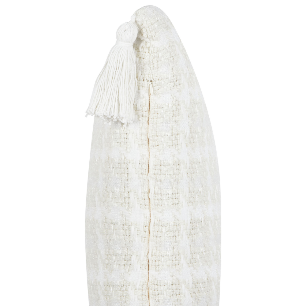 Cuscino decorativo Beige Tessuto 30 x 60 cm Modello a quadri Coprire Stile Tessile