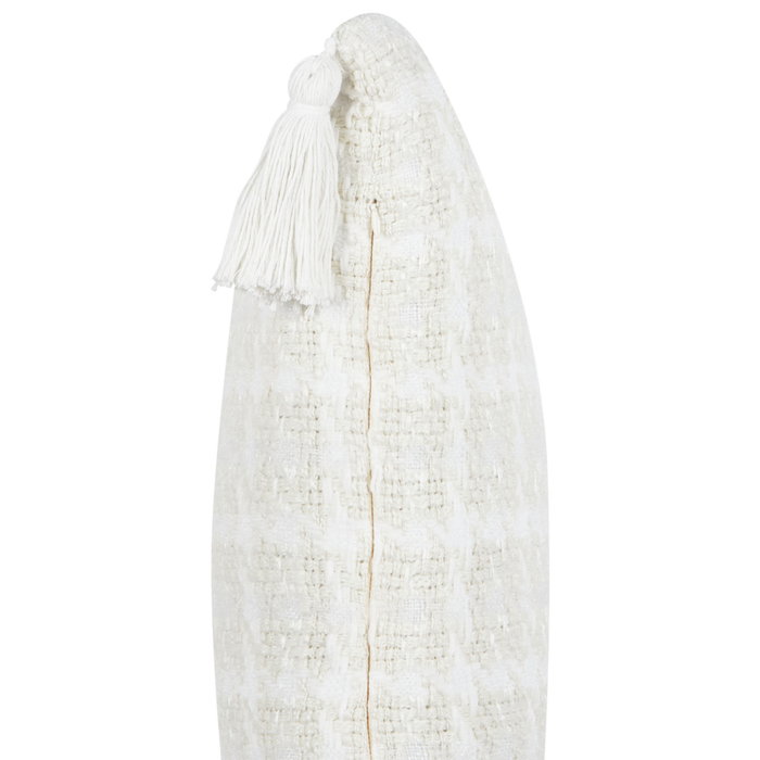 Cuscino decorativo Beige Tessuto 30 x 60 cm Modello a quadri Coprire Stile Tessile