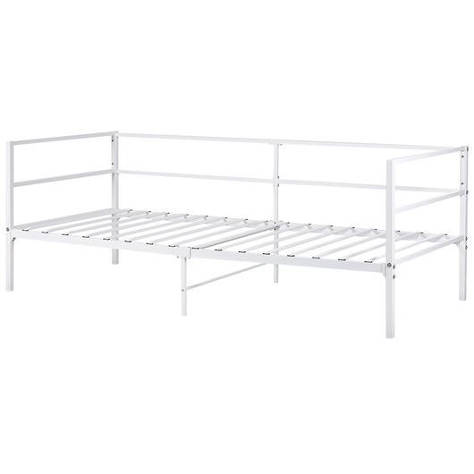 Telaio del letto in metallo bianco UE singolo 90 x 200 cm 3ft stile industriale moderno con doghe incorporate