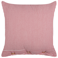 Cuscino decorativo in cotone rosso e bianco 45 x 45 cm con motivo a righe e bottoni Accessori decorativi retrò Camera da letto Soggiorno