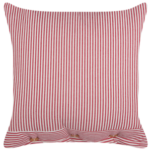 Cuscino decorativo in cotone rosso e bianco 45 x 45 cm con motivo a righe e bottoni Accessori decorativi retrò Camera da letto Soggiorno