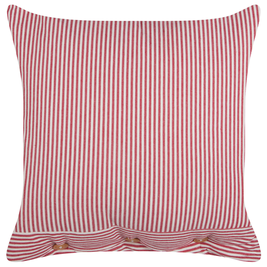 Cuscino decorativo in cotone rosso e bianco 45 x 45 cm con motivo a righe e bottoni Accessori decorativi retrò Camera da letto Soggiorno