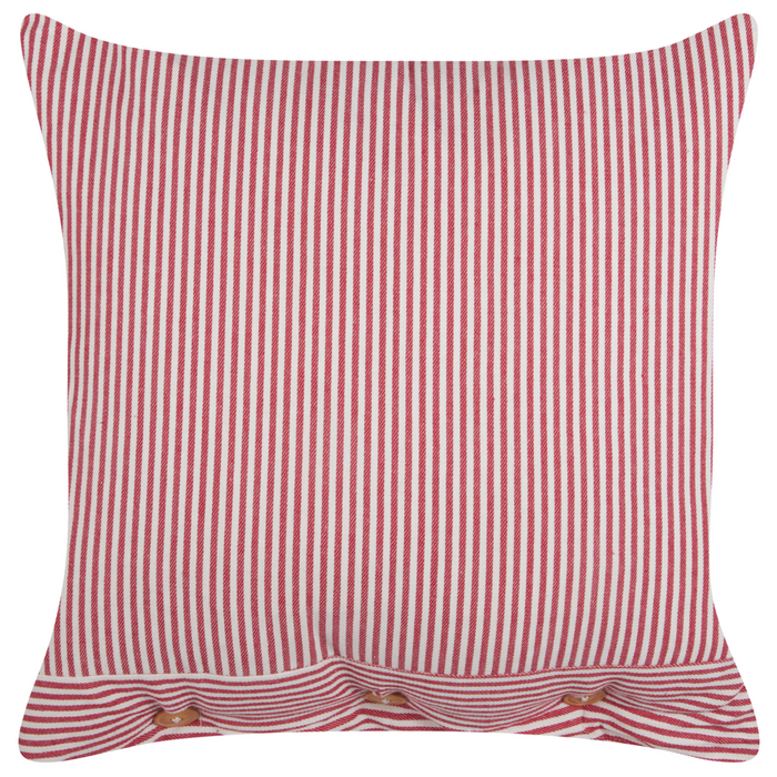 Set di 2 cuscini decorativi in cotone rosso e bianco 45 x 45 cm con motivo a strisce e bottoni Accessori decorativi retrò Camera da letto Soggiorno