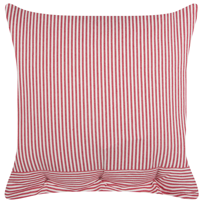 Set di 2 cuscini decorativi in cotone rosso e bianco 45 x 45 cm con motivo a strisce e bottoni Accessori decorativi retrò Camera da letto Soggiorno