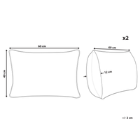 Set di 2 cuscini decorativi in cotone rosso e bianco 40 x 60 cm con motivo a strisce e bottoni Accessori decorativi retrò Camera da letto Soggiorno