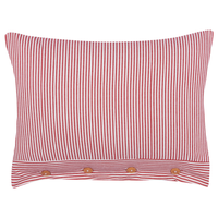 Set di 2 cuscini decorativi in cotone rosso e bianco 40 x 60 cm con motivo a strisce e bottoni Accessori decorativi retrò Camera da letto Soggiorno
