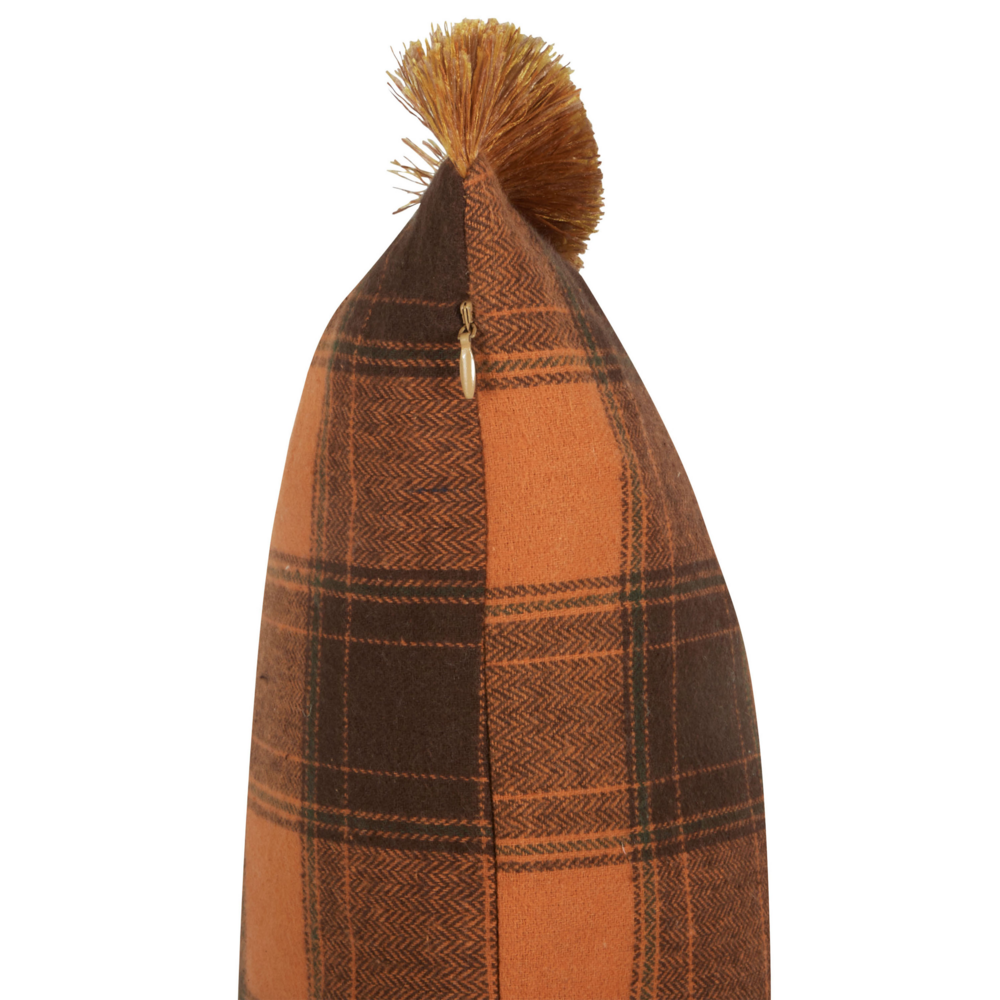 Cuscino decorativo con motivo a scacchiera e nappe rettangolari nero e arancione 45 x 45 cm camera da letto soggiorno stile retrò