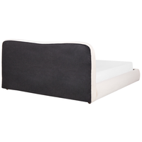 Letto contenitore Bianco Boucle Poliestere Tessuto 180 x 200 cm Design moderno e minimalista